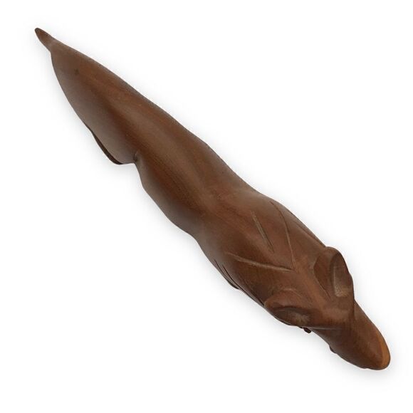 Vintage Hand Carved Hardwood Decorative Lions Big Cats Pair (2) - Picture 10 of 16